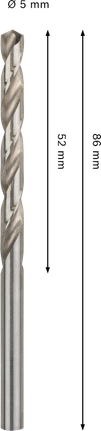 Bosch PRO 金属 HSS-G 麻花钻头 5 毫米，86 毫米长。.