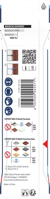Bosch EXPERT HEX-9 硬陶瓷和多结构钻头，6 毫米。.