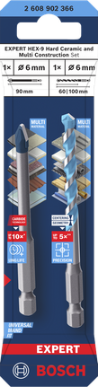 Bosch EXPERT HEX-9 硬陶瓷和多结构钻头套装 6 毫米。.