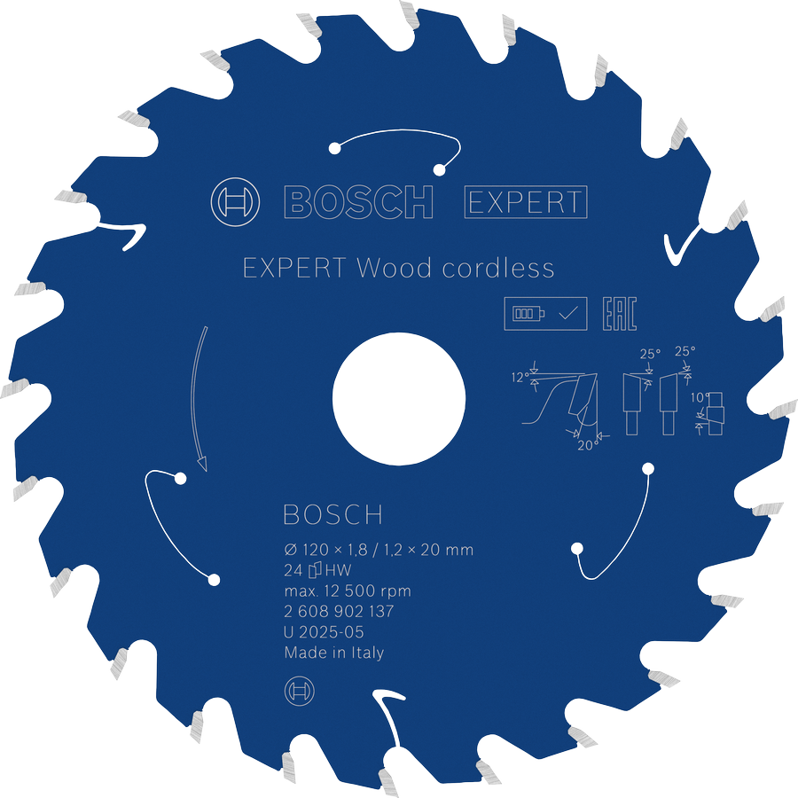 BoschEXPERT Wood 无绳圆锯片，24 齿。.