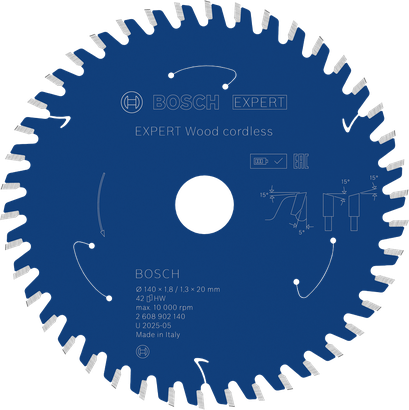 Bosch EXPERT Wood 无绳圆锯片 T42，140 毫米。.