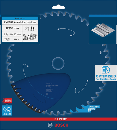 BoschEXPERT 铝制无绳 254×30 毫米锯片。.