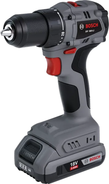 BoschSR 180-LI 无绳电钻，配备 18V 电池。