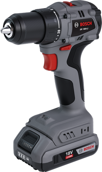BoschSR 180-LI 无绳电钻，配备 18V 电池。