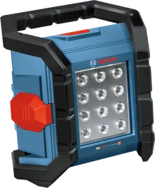 带 LED 面板的Bosch GLI18V-1500 无绳工作现场灯。.