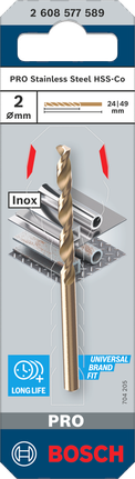 Bosch PRO 2 毫米 HSS-Co 麻花钻头。.