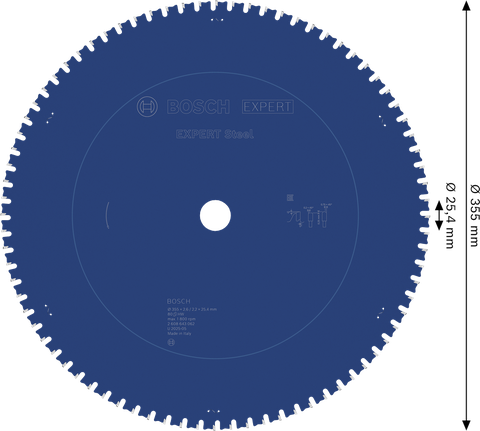 BoschEXPERT 钢制圆锯片 355 毫米，80 齿。