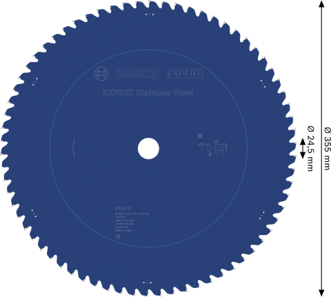 BoschEXPERT 不锈钢圆锯片，355 毫米。.