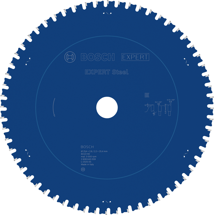 BoschEXPERT 钢制圆锯片，60 齿。.