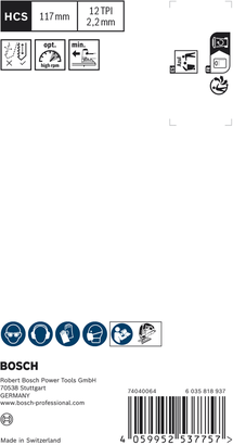 Bosch EXPERT Wood 双面清洁 T 308 B 曲线锯刀片 117 毫米。.