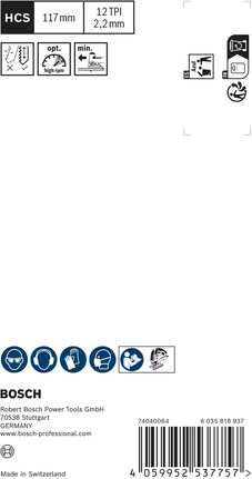 Bosch EXPERT Wood 双面清洁 T 308 B 曲线锯刀片 117 毫米。.