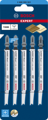 Bosch EXPERT“木材双面清洁”T308B 曲线锯刀片包。.