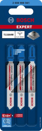 Bosch EXPERT Tough Metal T118AHM 硬质合金曲线锯刀片。.