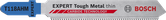 BoschEXPERT Tough Metal 薄型 T118AHM 曲线锯片。
