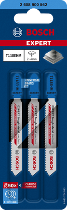 Bosch EXPERT Tough Metal T118EHM 曲线锯刀片，硬质合金。.