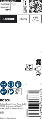 Bosch EXPERT Fiber Plaster T 141 HM 硬质合金曲线锯刀片。.