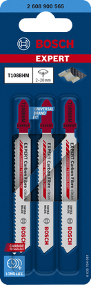 Bosch EXPERT 碳纤维清洁 T108BHM 曲线锯刀片 3 件装。.