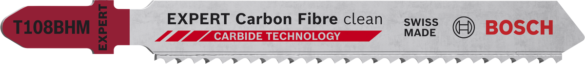 BoschEXPERT 碳纤维曲线锯刀片，配有硬质合金齿。.