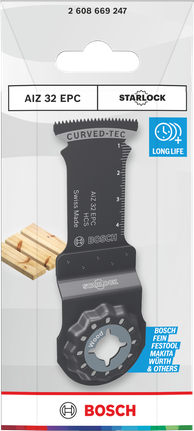 BoschAIZ 32 EPC Starlock 木材切割刀片，32x50 毫米。