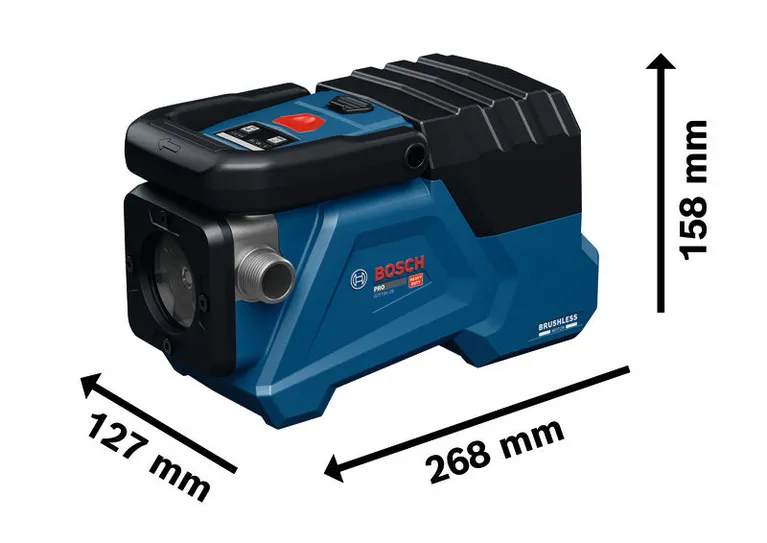 带有尺寸的BoschGTP18V-30 旋转激光调平工具。.