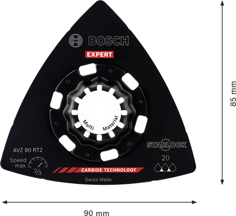 Bosch EXPERT AVZ 90 RT2 硬质合金砂磨板，90 毫米。.