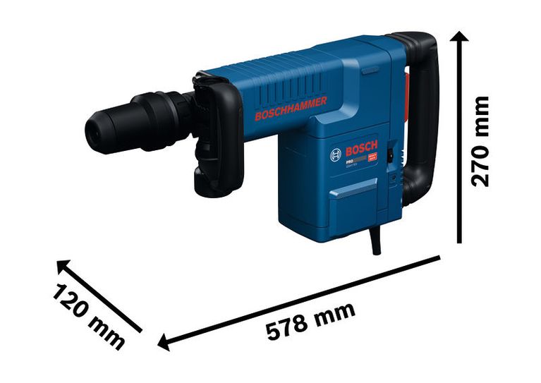 BoschGSH11EV 破碎锤 SDS max 及其尺寸。.
