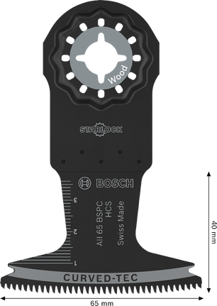 Bosch Starlock 木材切割刀片 AII 65 BSPC 65x40mm。.