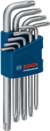 Bosch六角扳手 Torx 套装 9 件，带 S2 钢制扳手座。