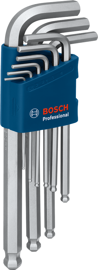 Bosch9件套S2六角扳手套装，蓝色收纳盒装。