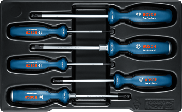 Bosch螺丝刀套装 SL/PH/PZ/TX 6 件套，带多组分手柄。