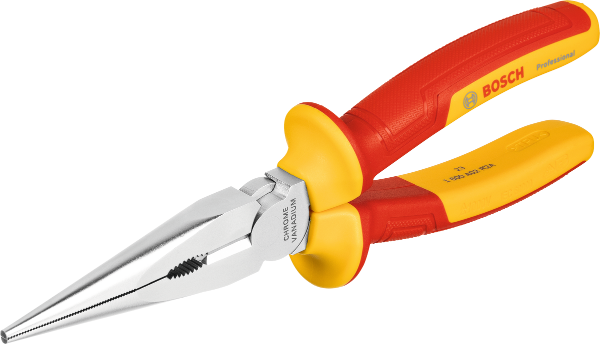 BoschVDE 200 毫米长嘴钳，带绝缘手柄。