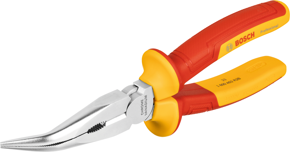 BoschVDE 长嘴钳，弯曲角度 40°，200 毫米。