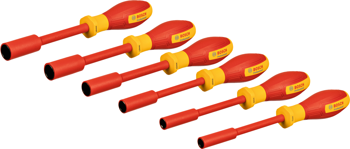 BoschVDE 套筒扳手套装，6 件套绝缘手柄。