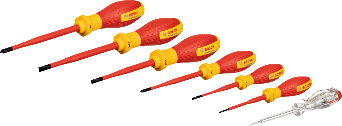 BoschVDE 螺丝刀套装 SL/PH 7 件套，最高电压 1000V。