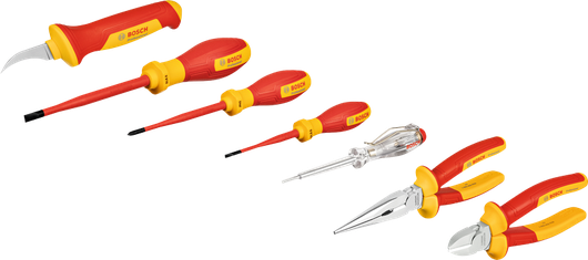 BoschVDE 手动工具套装，7 件套绝缘工具。