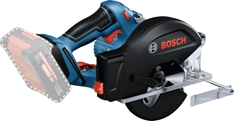 BoschGKM 18V-50 无绳圆锯，用于木材切割。