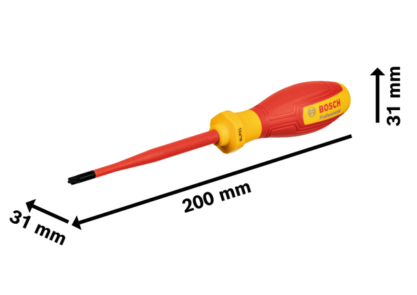BoschVDE 螺丝刀 SL/PZ1x100，带绝缘手柄。