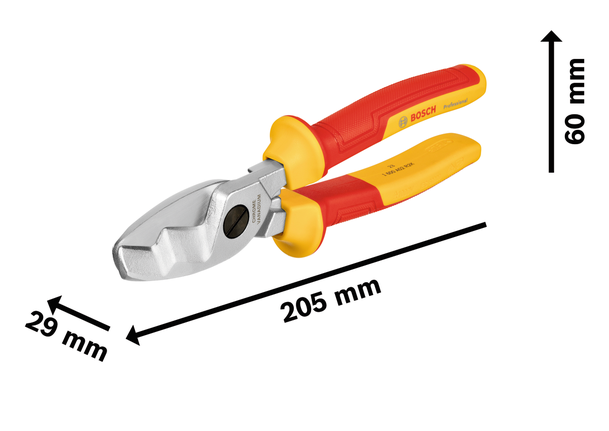 BoschVDE 电缆剪 200 毫米，带绝缘手柄。