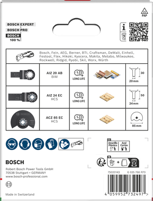 Bosch木质和软金属刀片套装 3 件.