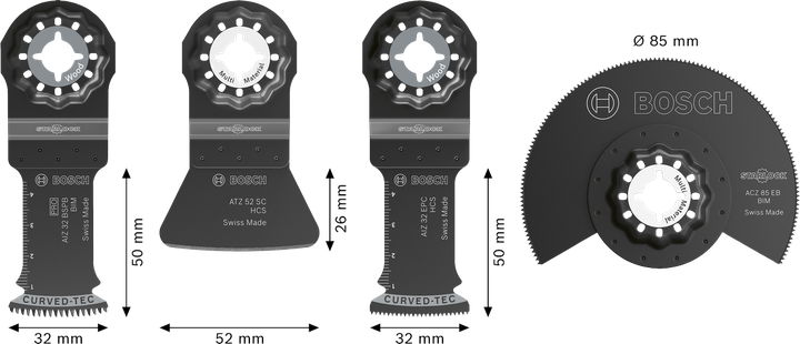 Bosch地板和配件套装 4 件套，适用于多工具切割。.