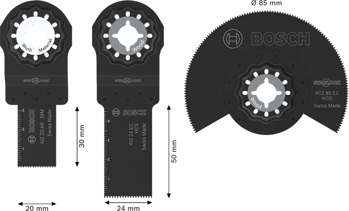 Bosch木材和软金属刀片套装，3 件。.