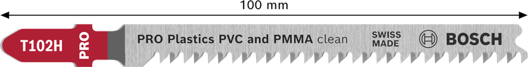 BoschT102H 曲线锯片，可干净利落地切割 PVC 和 PMMA。