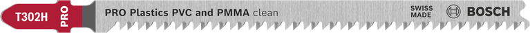 BoschT302H 曲线锯片，可干净利落地切割 PVC 和 PMMA。