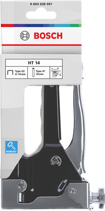 BoschHT 14 手持式钉书机，用于钉书钉和钉子。
