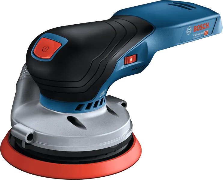 BoschGEX 18V-125 无绳随机轨道砂光机。