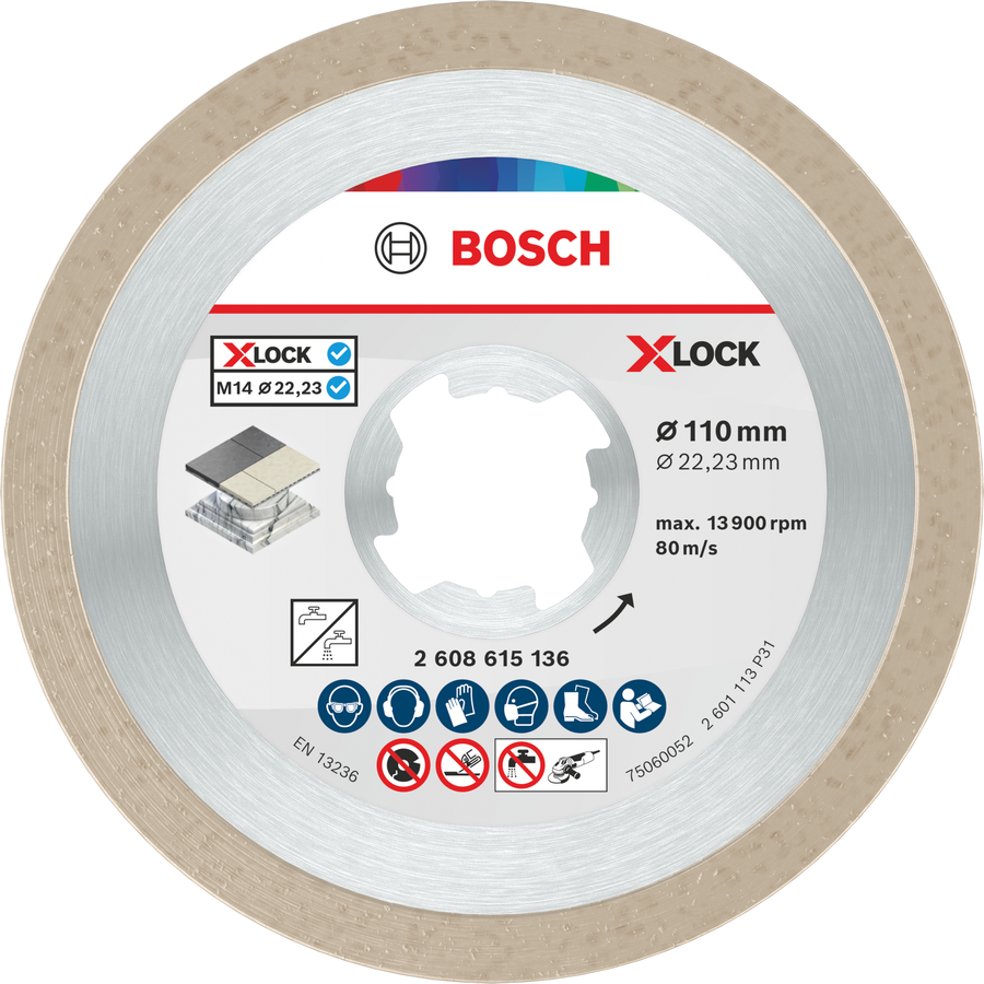 Bosch陶瓷切割片 110mm X-Lock 瓷砖切割片。