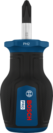 BoschPRO 短柄螺丝刀 PH2 x 25 毫米，带人体工程学手柄。
