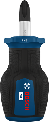 BoschPRO 短柄螺丝刀 PH3 x 25 毫米，带人体工程学手柄。
