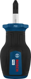 BoschPRO 短柄螺丝刀 PZ2 x 25 毫米，带人体工程学手柄。