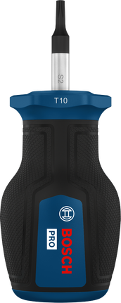 BoschPRO 短柄螺丝刀 TX10，带人体工程学手柄。